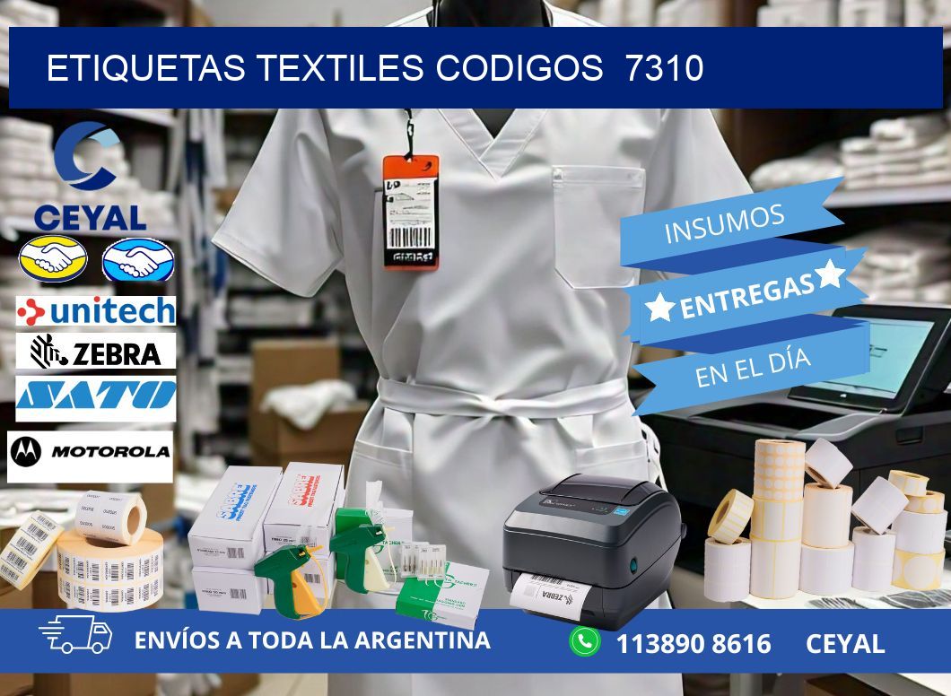 ETIQUETAS TEXTILES CODIGOS  7310