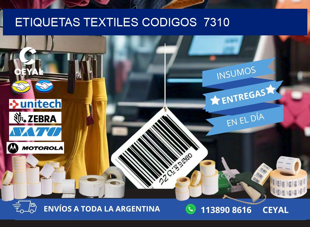ETIQUETAS TEXTILES CODIGOS  7310