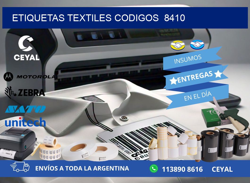 ETIQUETAS TEXTILES CODIGOS  8410