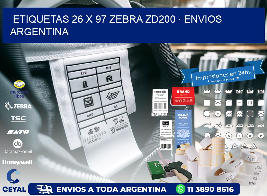 ETIQUETAS 26 x 97 ZEBRA ZD200 · ENVIOS ARGENTINA
