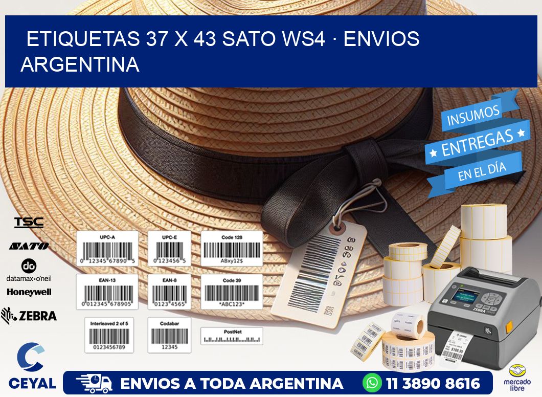 ETIQUETAS 37 x 43 SATO WS4 · ENVIOS ARGENTINA