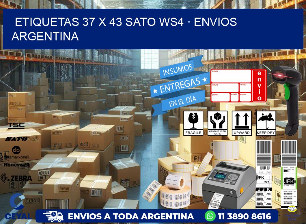ETIQUETAS 37 x 43 SATO WS4 · ENVIOS ARGENTINA