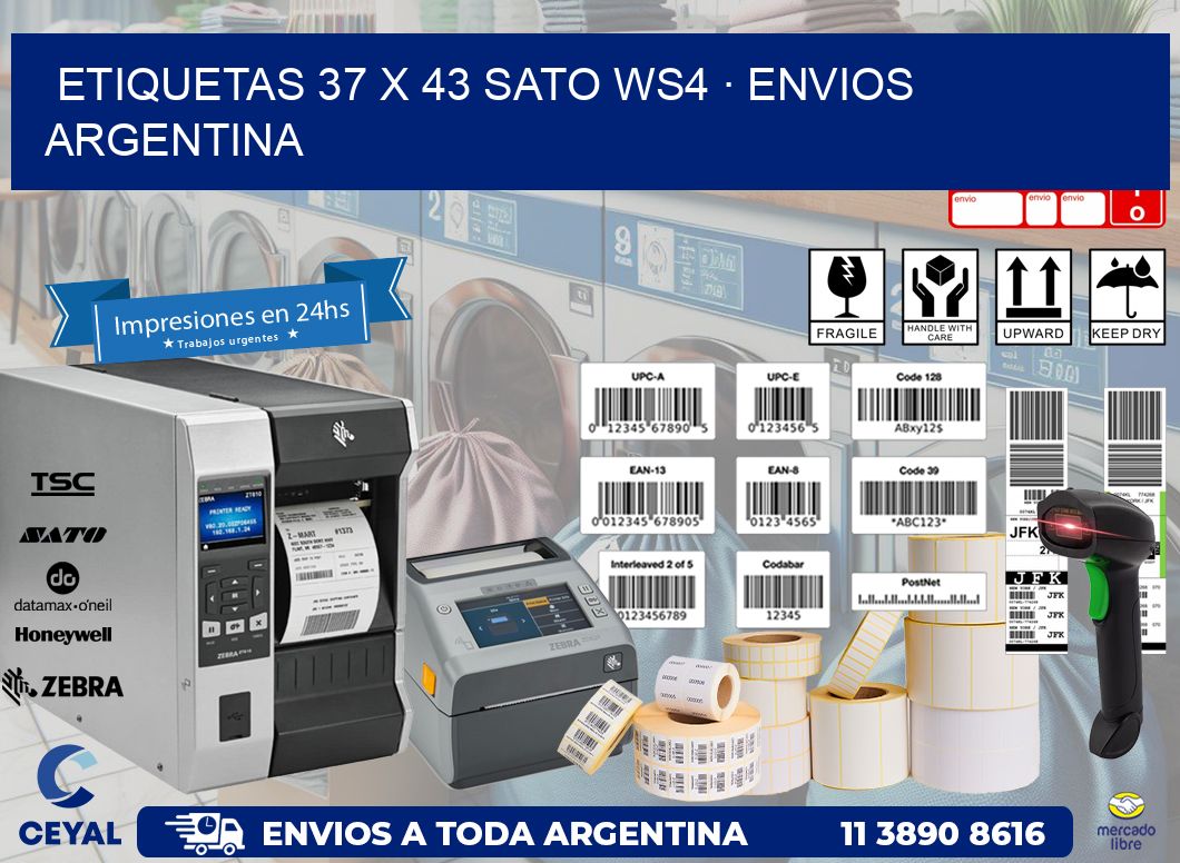 ETIQUETAS 37 x 43 SATO WS4 · ENVIOS ARGENTINA