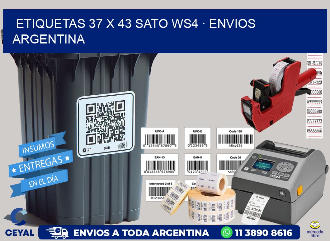 ETIQUETAS 37 x 43 SATO WS4 · ENVIOS ARGENTINA