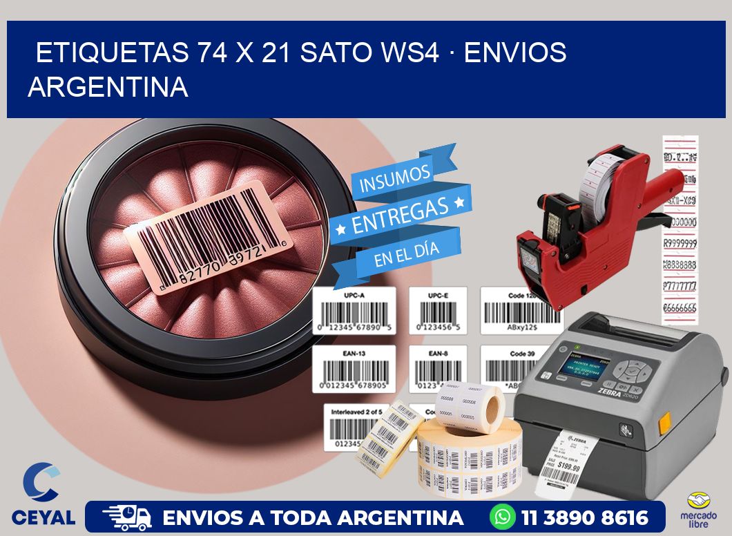 ETIQUETAS 74 x 21 SATO WS4 · ENVIOS ARGENTINA