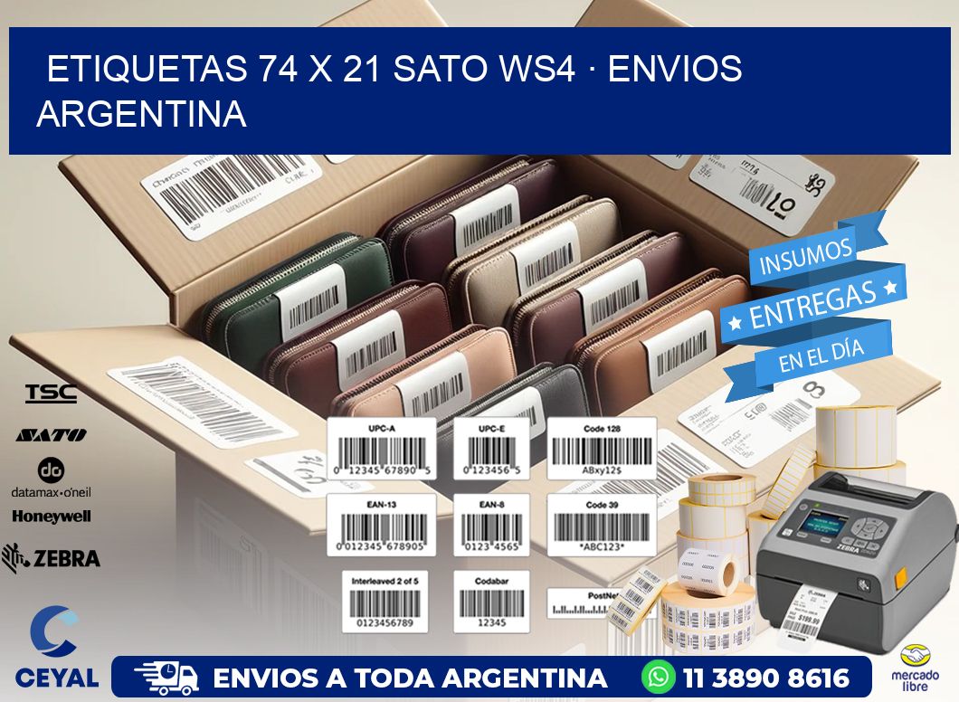ETIQUETAS 74 x 21 SATO WS4 · ENVIOS ARGENTINA