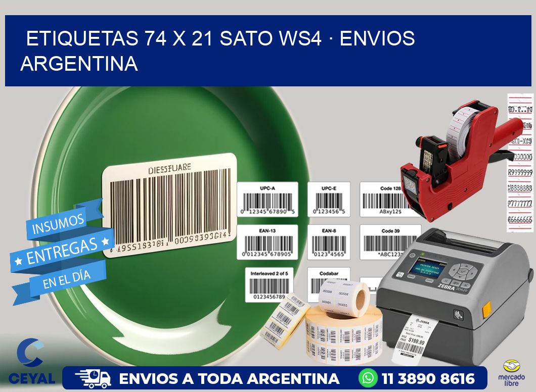 ETIQUETAS 74 x 21 SATO WS4 · ENVIOS ARGENTINA
