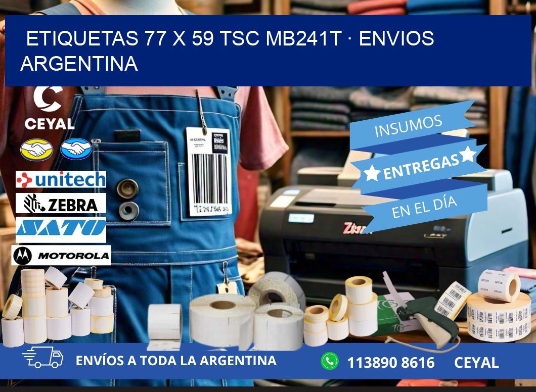 ETIQUETAS 77 x 59 TSC MB241T · ENVIOS ARGENTINA
