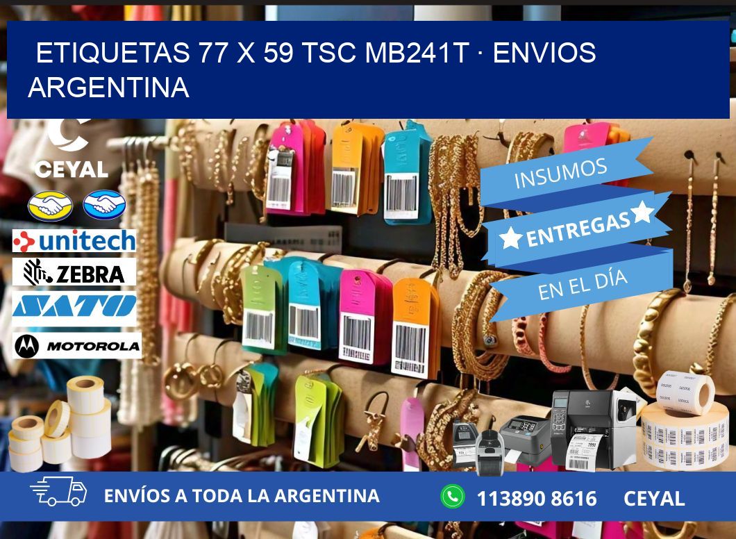 ETIQUETAS 77 x 59 TSC MB241T · ENVIOS ARGENTINA
