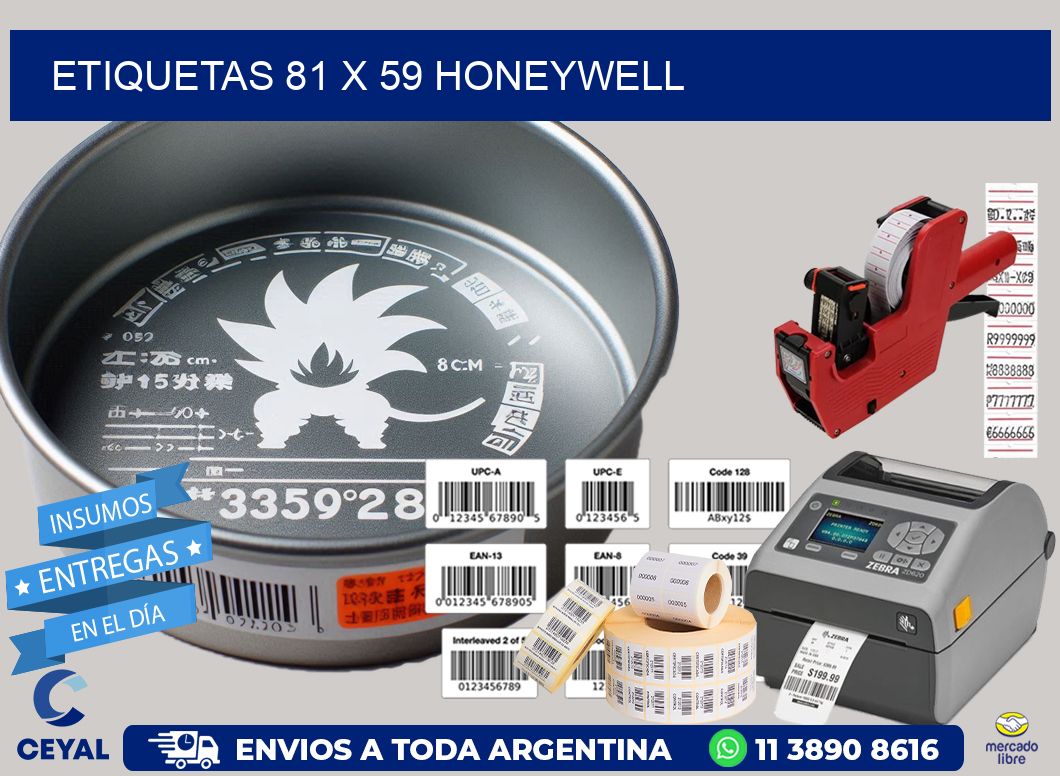 ETIQUETAS 81 x 59 HONEYWELL