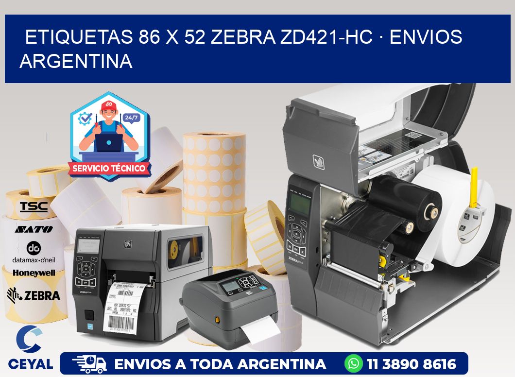 ETIQUETAS 86 x 52 ZEBRA ZD421-HC · ENVIOS ARGENTINA