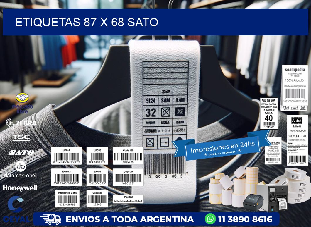 ETIQUETAS 87 x 68 SATO