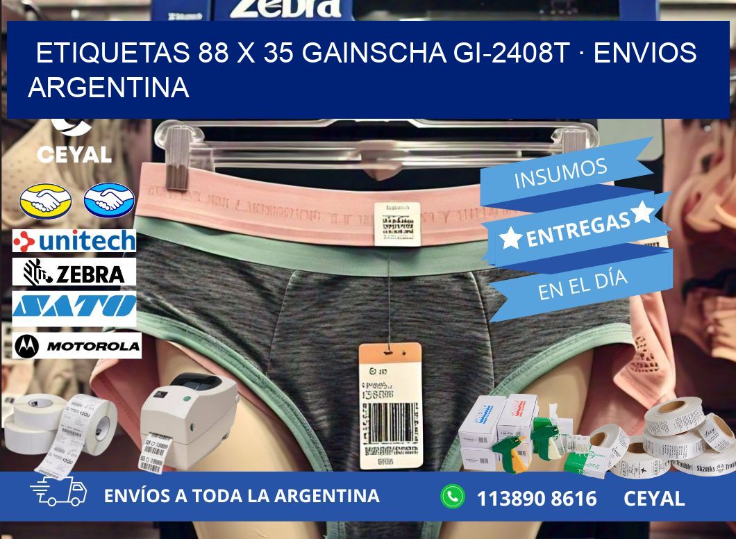 ETIQUETAS 88 x 35 GAINSCHA GI-2408T · ENVIOS ARGENTINA