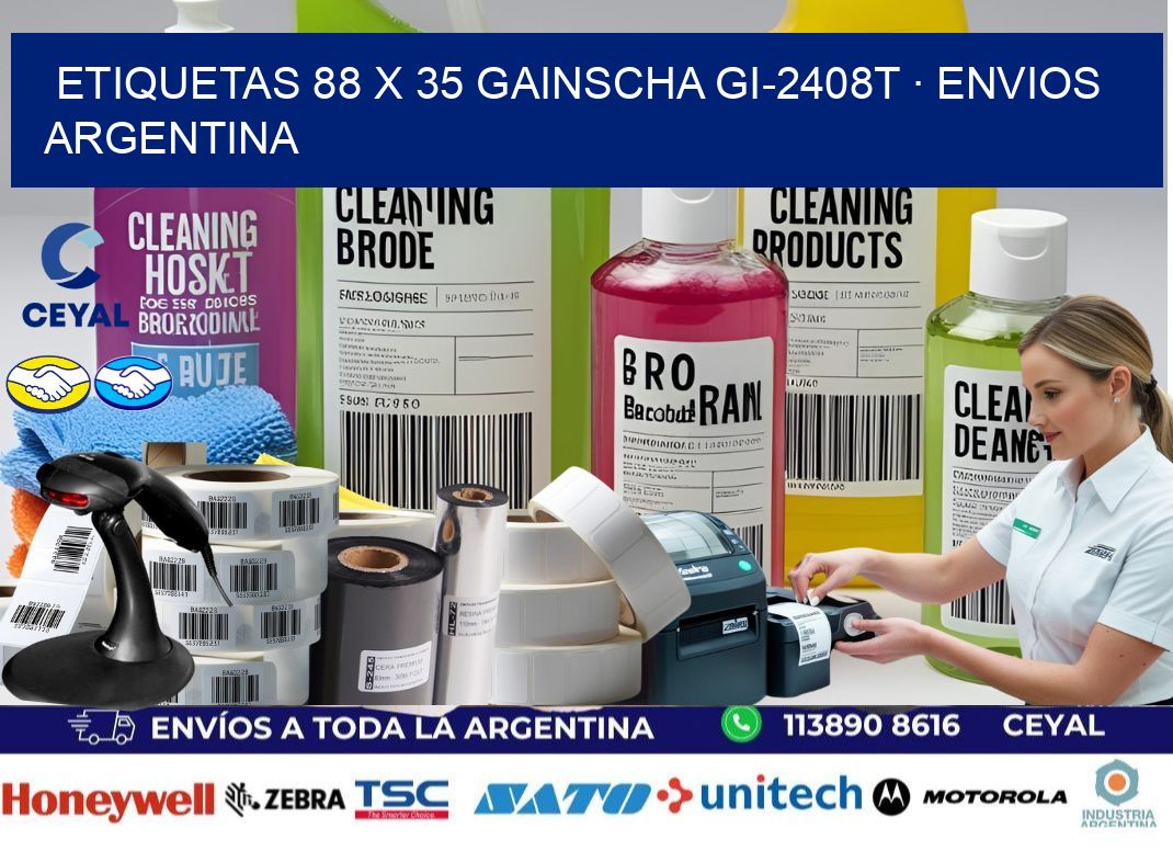 ETIQUETAS 88 x 35 GAINSCHA GI-2408T · ENVIOS ARGENTINA