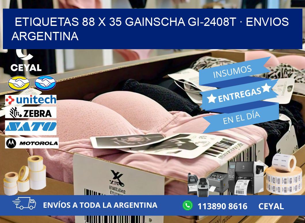 ETIQUETAS 88 x 35 GAINSCHA GI-2408T · ENVIOS ARGENTINA