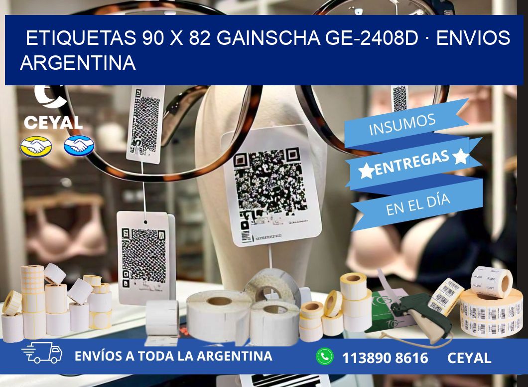 ETIQUETAS 90 x 82 GAINSCHA GE-2408D · ENVIOS ARGENTINA