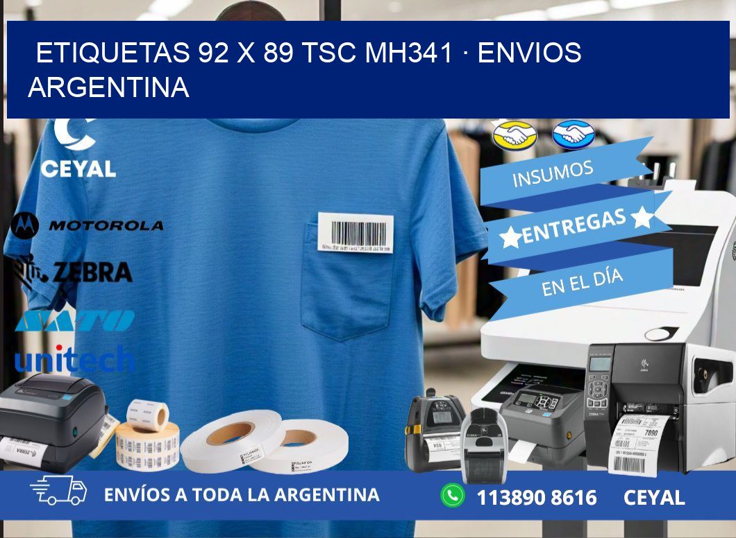 ETIQUETAS 92 x 89 TSC MH341 · ENVIOS ARGENTINA