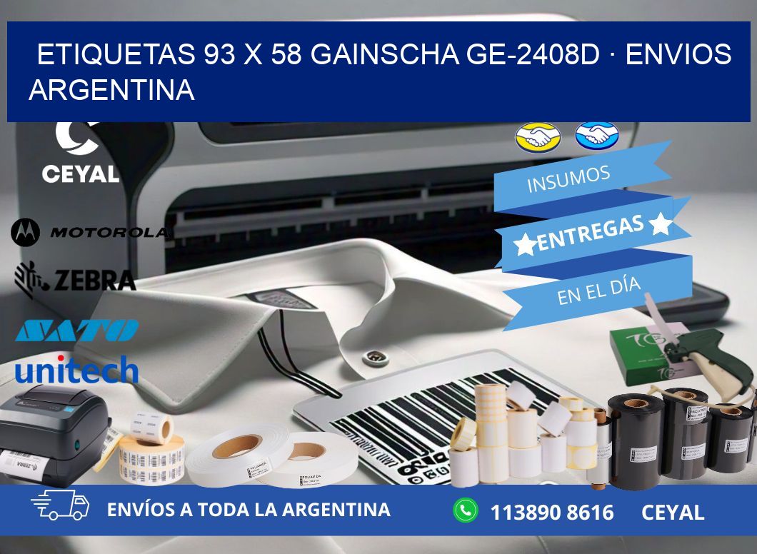 ETIQUETAS 93 x 58 GAINSCHA GE-2408D · ENVIOS ARGENTINA