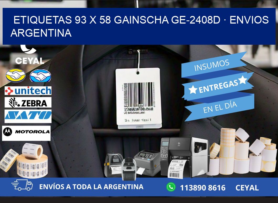 ETIQUETAS 93 x 58 GAINSCHA GE-2408D · ENVIOS ARGENTINA