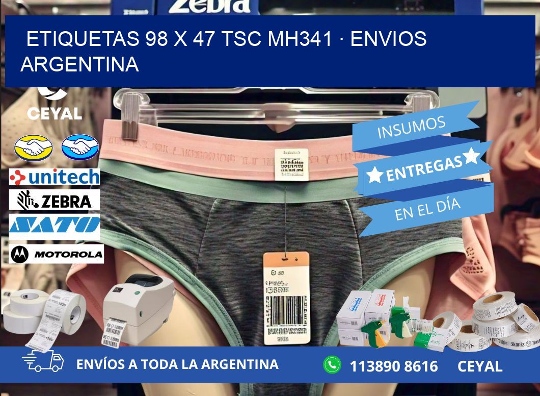 ETIQUETAS 98 x 47 TSC MH341 · ENVIOS ARGENTINA