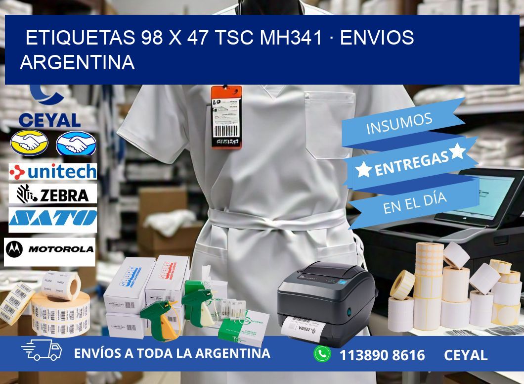 ETIQUETAS 98 x 47 TSC MH341 · ENVIOS ARGENTINA