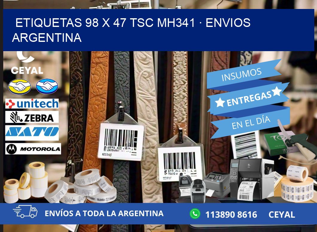 ETIQUETAS 98 x 47 TSC MH341 · ENVIOS ARGENTINA