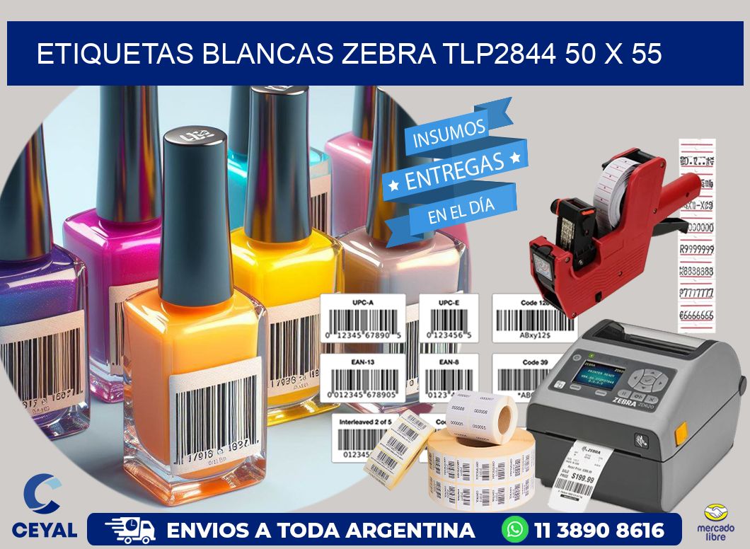 ETIQUETAS BLANCAS ZEBRA TLP2844 50 x 55