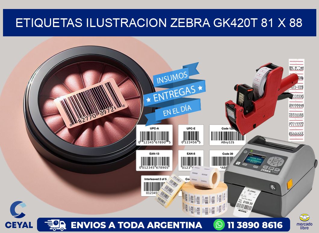 ETIQUETAS ILUSTRACION ZEBRA GK420T 81 x 88