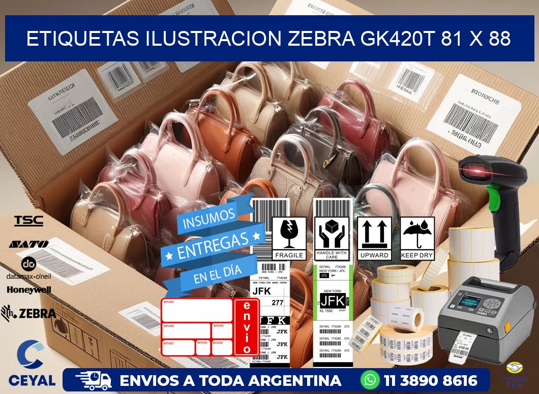 ETIQUETAS ILUSTRACION ZEBRA GK420T 81 x 88