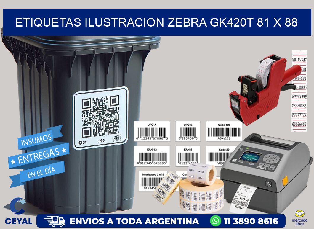 ETIQUETAS ILUSTRACION ZEBRA GK420T 81 x 88