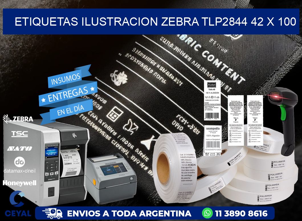 ETIQUETAS ILUSTRACION ZEBRA TLP2844 42 x 100