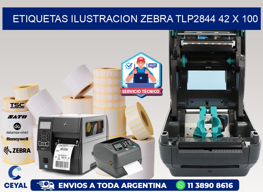 ETIQUETAS ILUSTRACION ZEBRA TLP2844 42 x 100