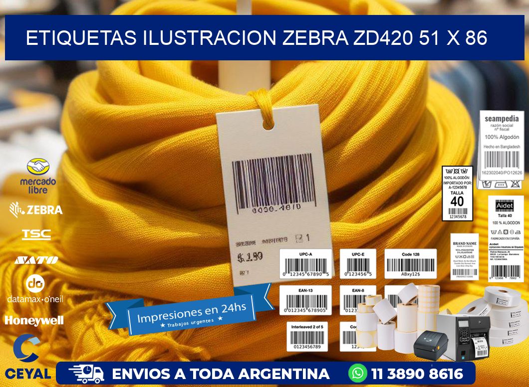 ETIQUETAS ILUSTRACION ZEBRA ZD420 51 x 86