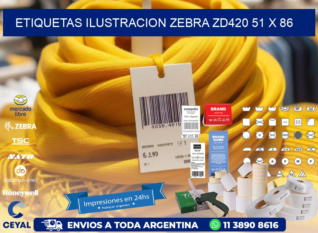 ETIQUETAS ILUSTRACION ZEBRA ZD420 51 x 86