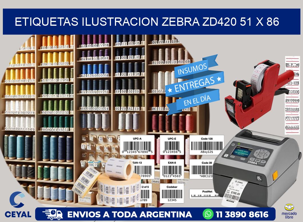 ETIQUETAS ILUSTRACION ZEBRA ZD420 51 x 86