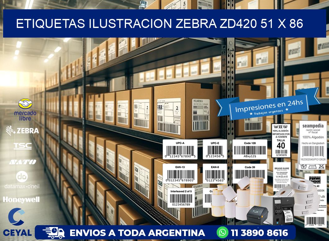 ETIQUETAS ILUSTRACION ZEBRA ZD420 51 x 86