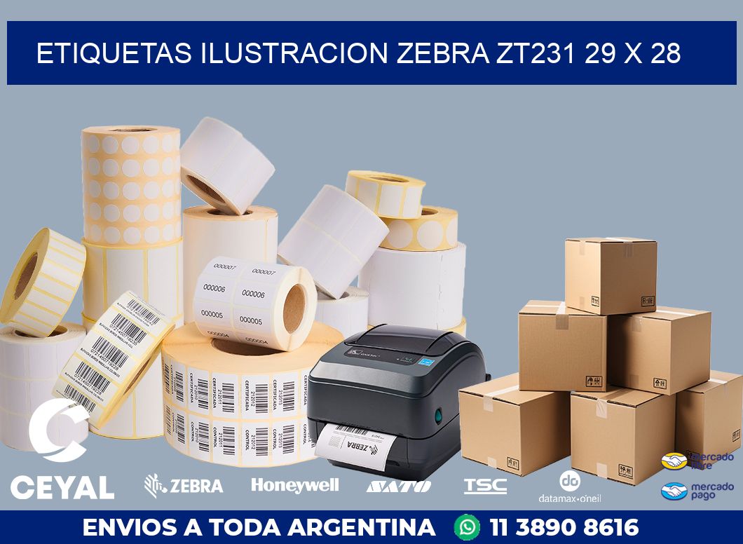 ETIQUETAS ILUSTRACION ZEBRA ZT231 29 x 28