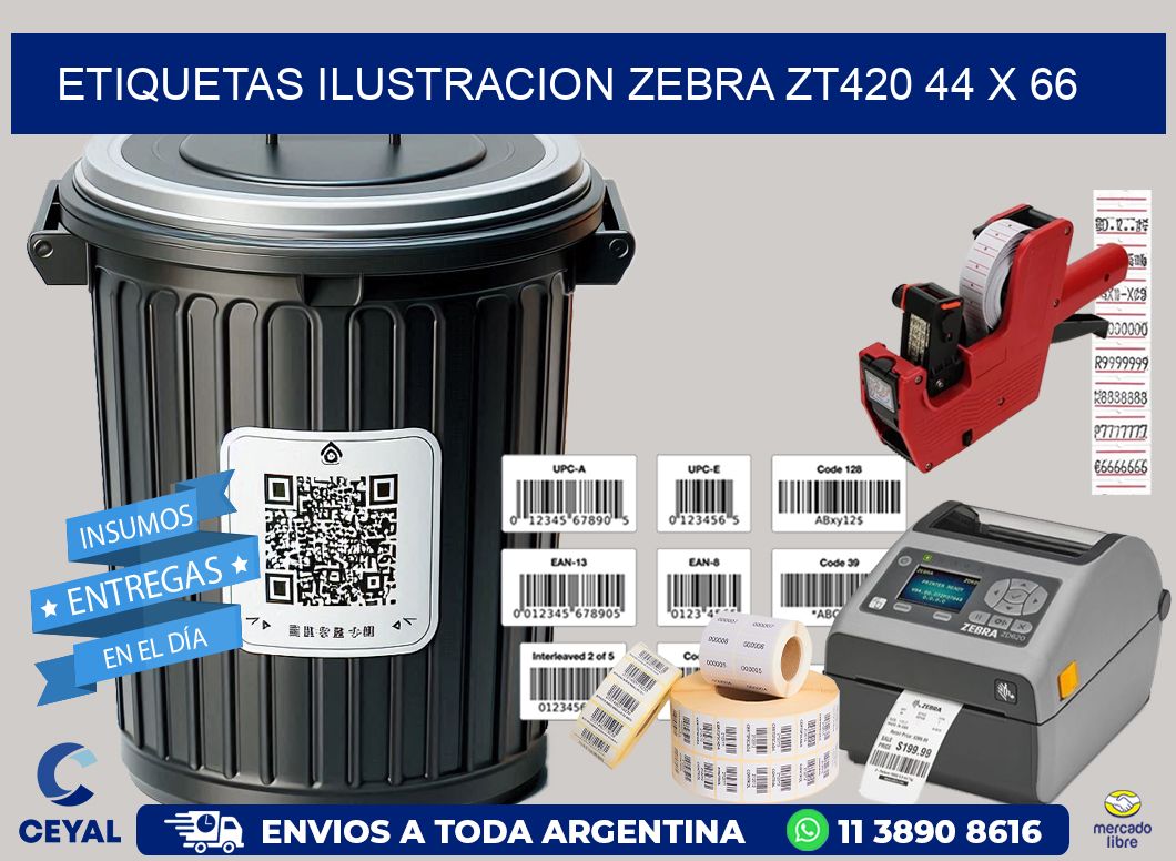 ETIQUETAS ILUSTRACION ZEBRA ZT420 44 x 66