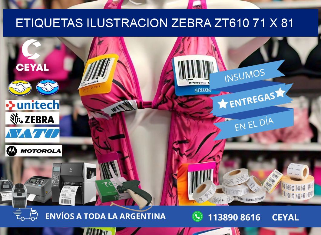 ETIQUETAS ILUSTRACION ZEBRA ZT610 71 x 81