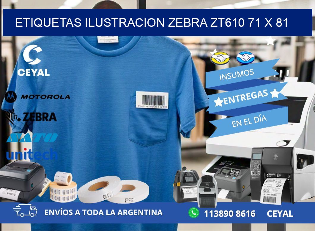 ETIQUETAS ILUSTRACION ZEBRA ZT610 71 x 81