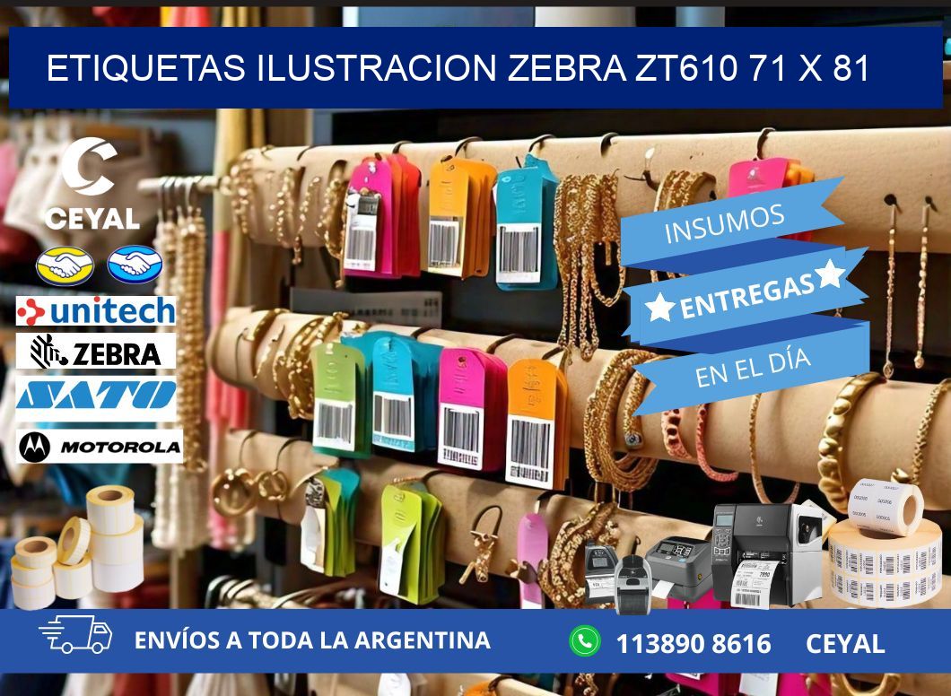 ETIQUETAS ILUSTRACION ZEBRA ZT610 71 x 81