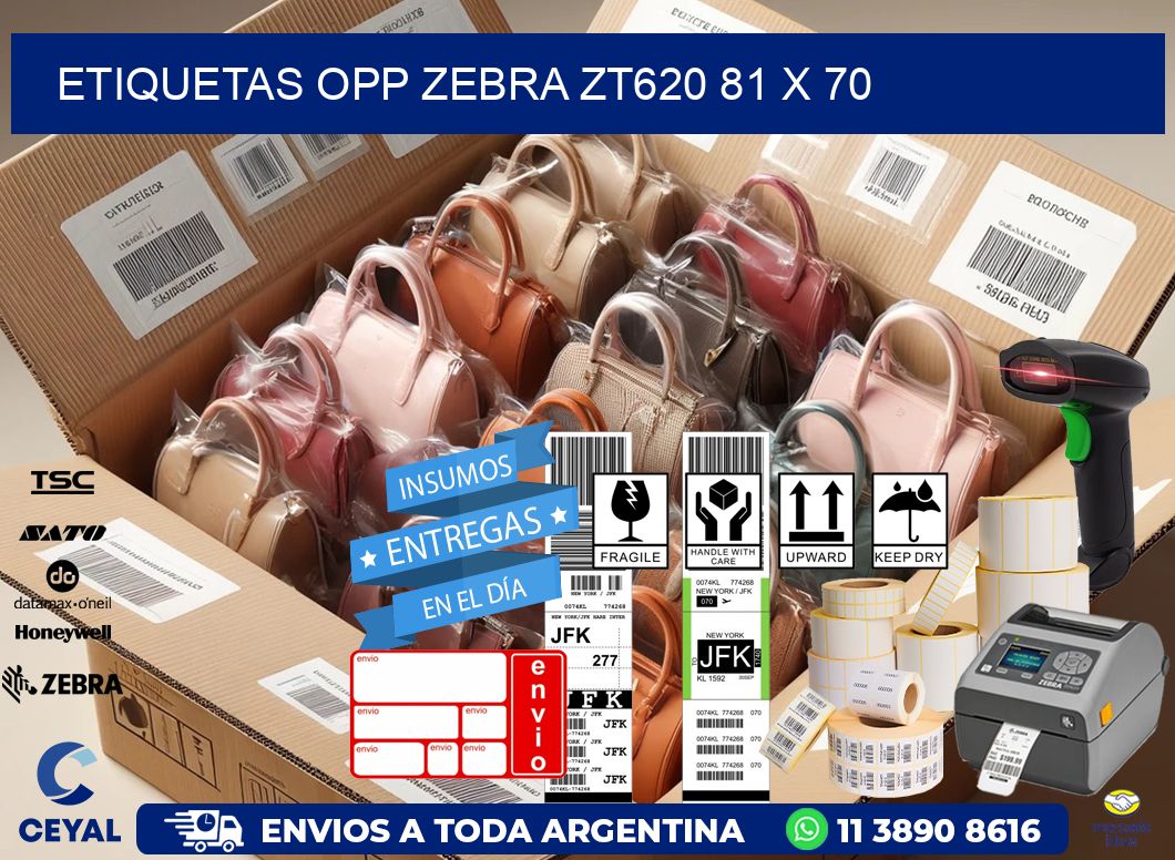 ETIQUETAS OPP ZEBRA ZT620 81 x 70