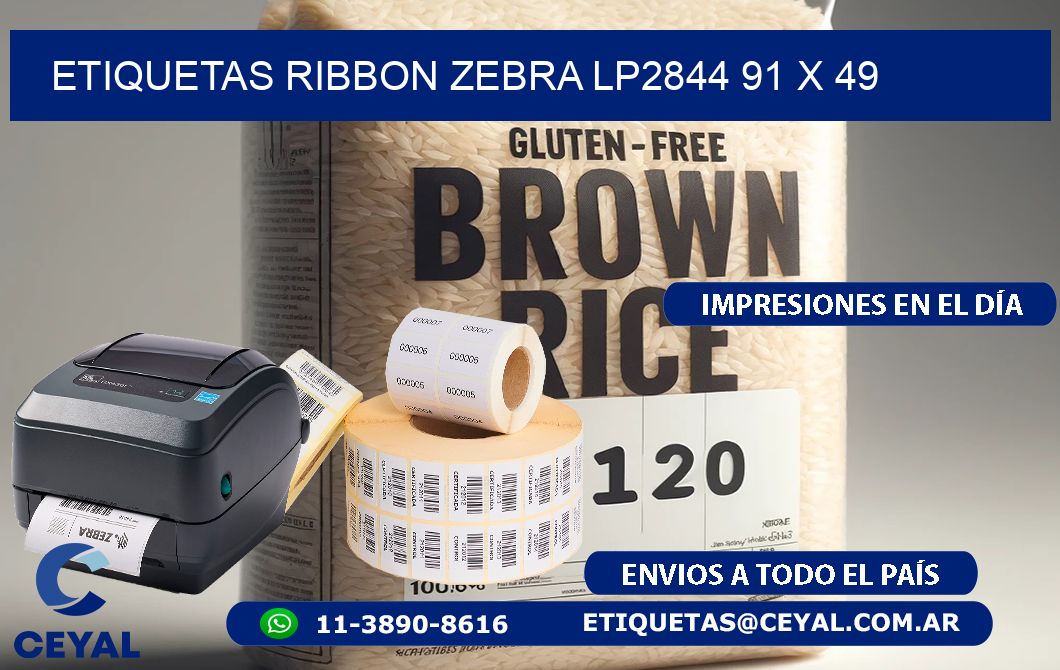 ETIQUETAS RIBBON Zebra LP2844 91 x 49