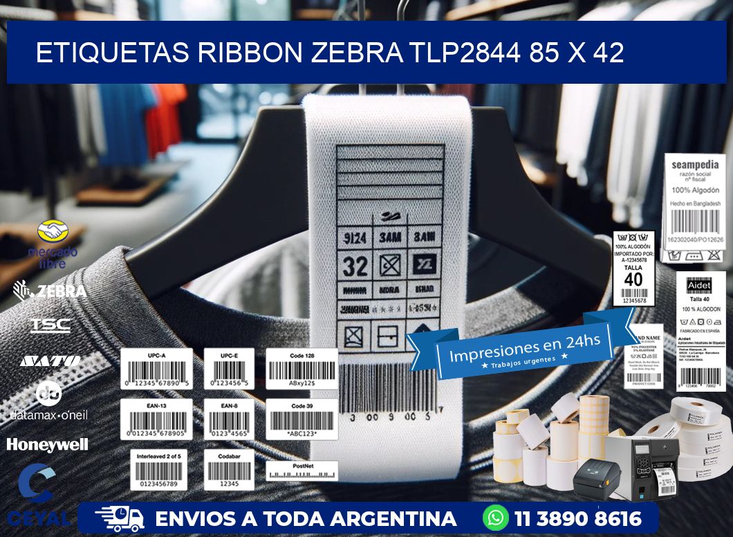 ETIQUETAS RIBBON Zebra TLP2844 85 x 42