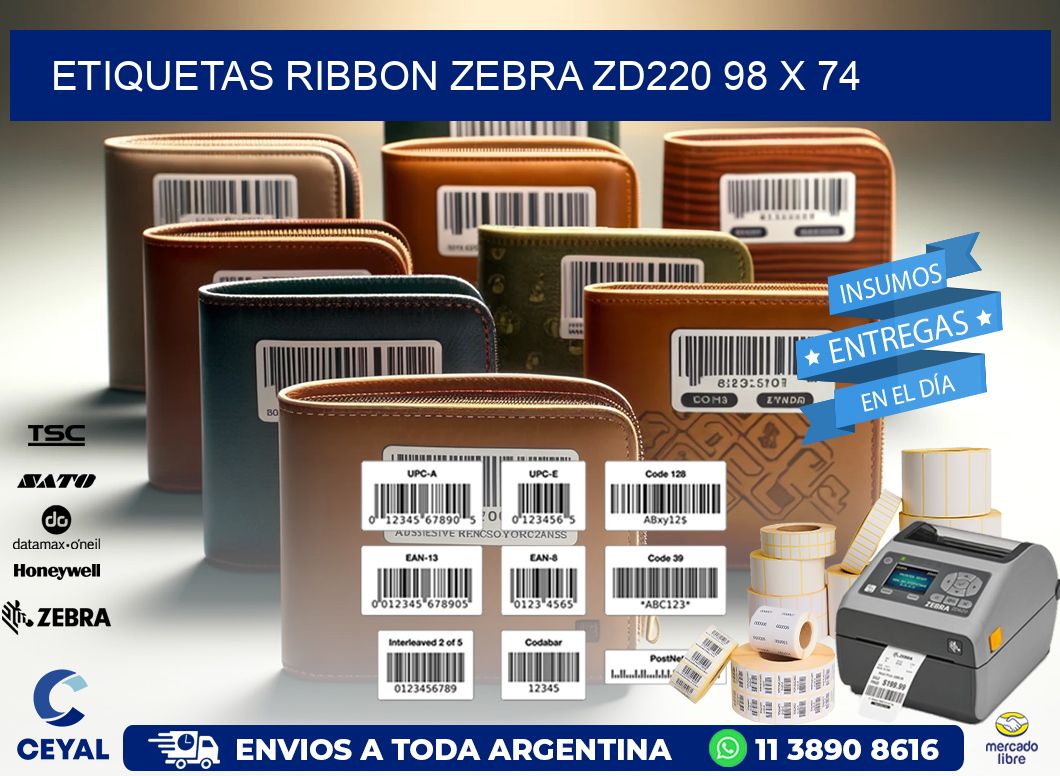 ETIQUETAS RIBBON Zebra ZD220 98 x 74