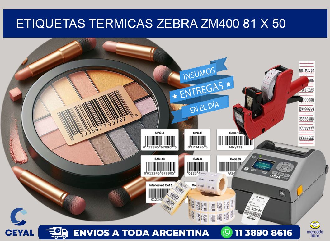 ETIQUETAS TERMICAS ZEBRA ZM400 81 x 50