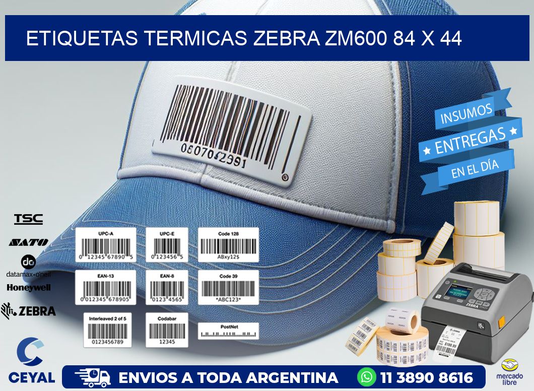 ETIQUETAS TERMICAS ZEBRA ZM600 84 x 44