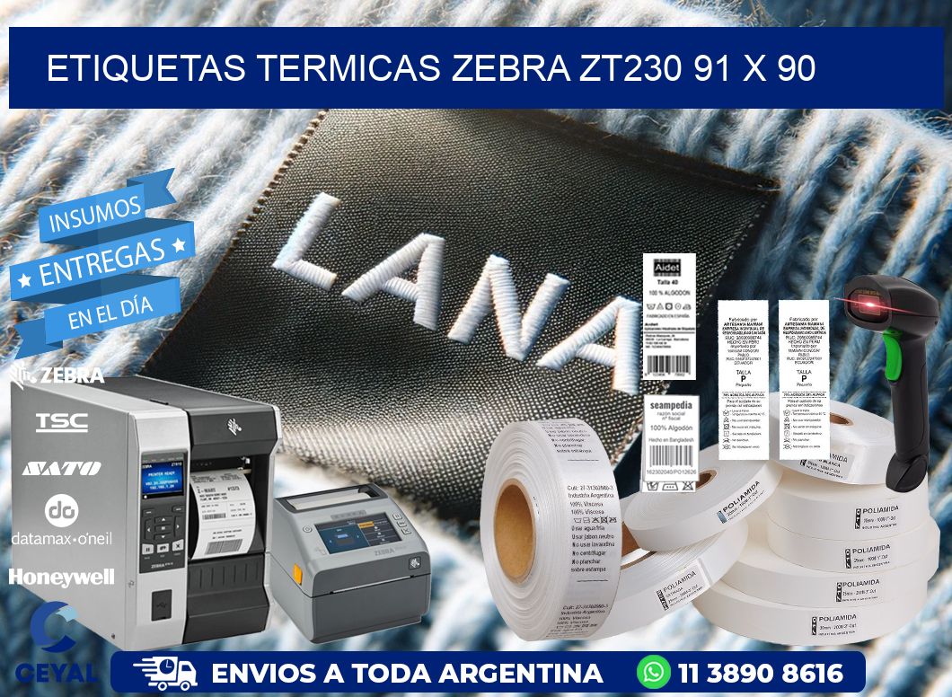 ETIQUETAS TERMICAS ZEBRA ZT230 91 x 90