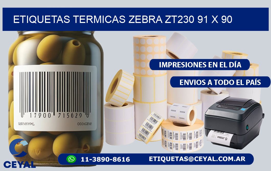 ETIQUETAS TERMICAS ZEBRA ZT230 91 x 90