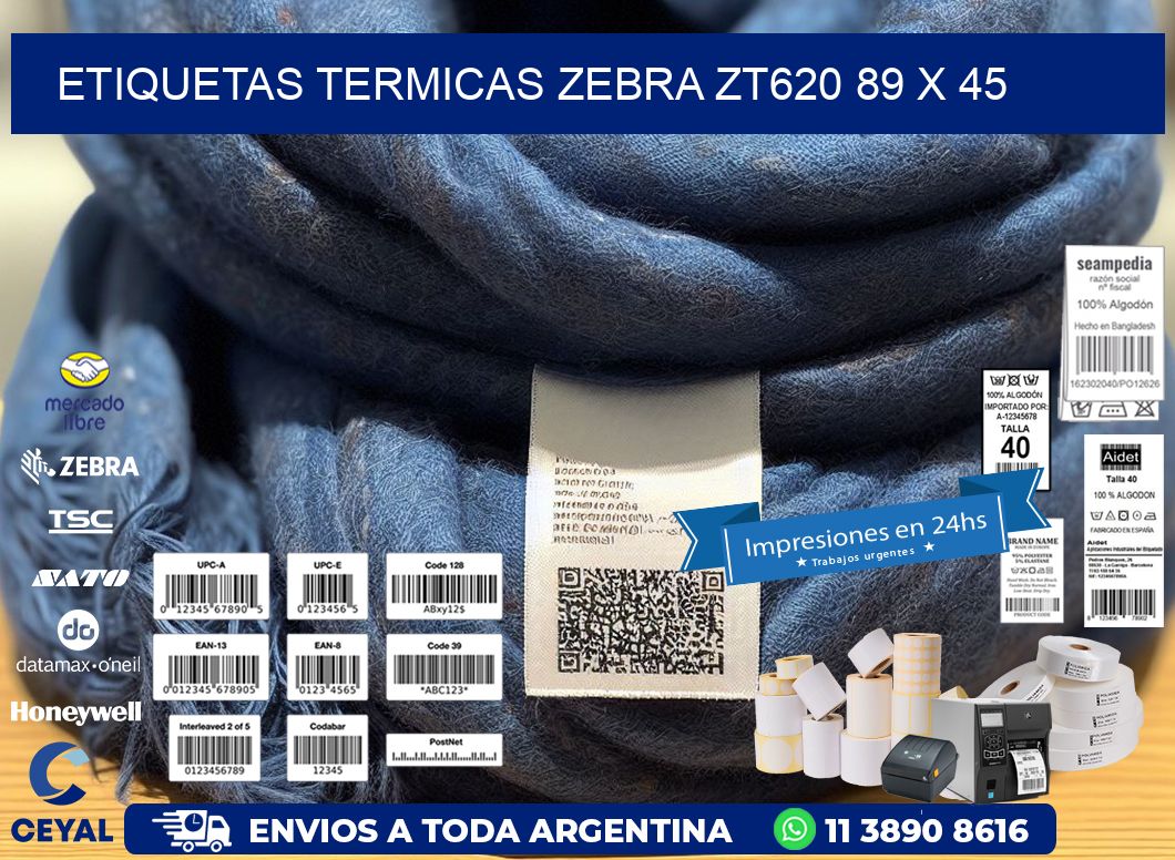 ETIQUETAS TERMICAS ZEBRA ZT620 89 x 45